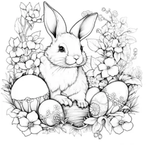 hase-mit-ostereiern-und-blumen-ausmalbild