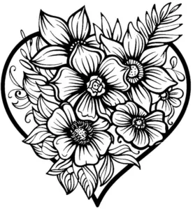 herz-mit-blumen-ausmalbild