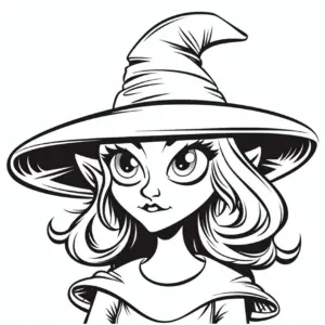 hexe-mit-grossem-hut-ausmalbild