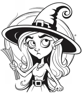 hexen-ausmalbilder-mit-grossem-hut-und-aesten