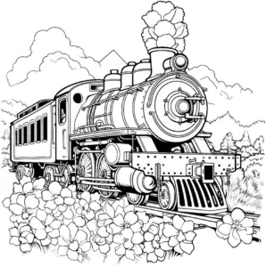 historische-dampf-eisenbahn-in-natur-ausmalbild