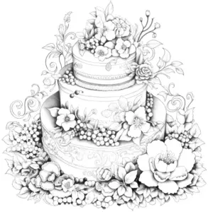 hochzeitstorte-ausmalbild-mit-blumen-und-verzierungen