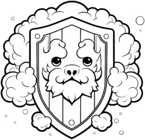 hundekopf-mit-schild-und-wolken