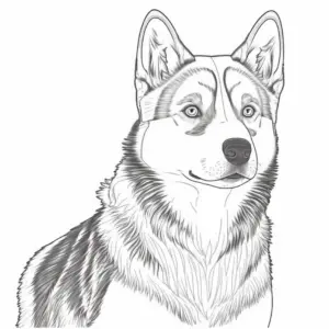husky-ausmalbild-mit-detaillierter-linienzeichnung