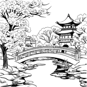 idyllische-landschaft-mit-bruecke-und-gebaeude