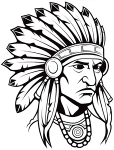 indianer-mit-federkopfschmuck-und-krieger-merkmale