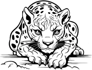 jaguar-ausmalbild-mit-geflecktem-muster