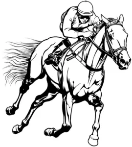 jockey-auf-rennendem-pferd-ausmalbild