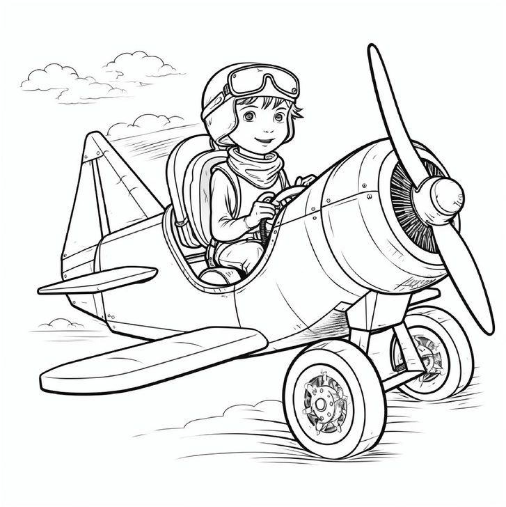 junge-im-flugzeug-mit-fliegerbrille-und-wolken