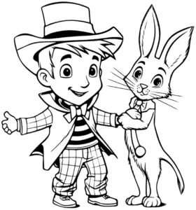 junge-mit-hase-ausmalbild