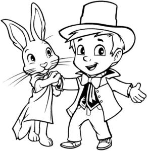 junge-mit-hase-in-zauberer-verkleidung