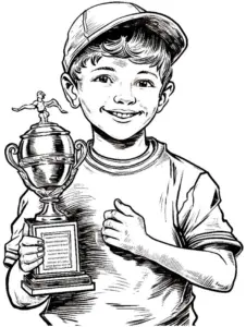 junge-mit-pokal-ausmalbild