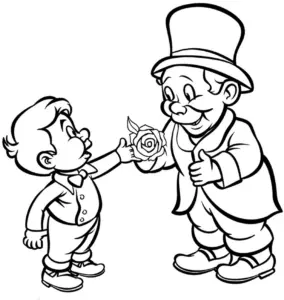 junge-mit-rose-und-aelterem-mann