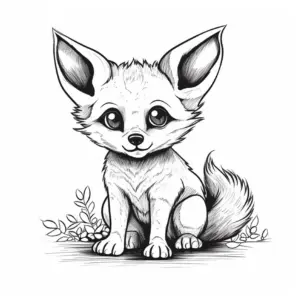 junger-fuchs-mit-pflanzen-ausmalbild