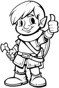 junger-held-mit-axt-und-daumen-hoch