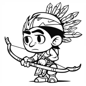 junger-krieger-mit-bogen-und-federkopfschmuck