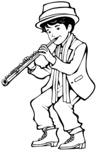 junger-musiker-mit-floete-ausmalbild