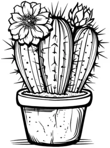kaktus-ausmalbild-mit-bluete-und-stacheln