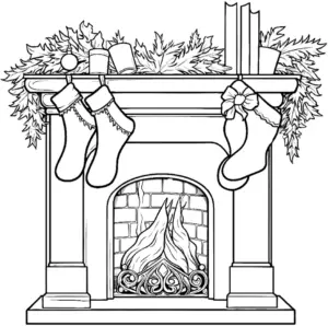 kaminsims-mit-weihnachtsstrumpfen-und-kerzen