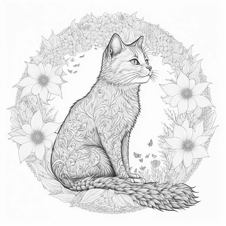 katze-im-blumenkranz-ausmalbild-mit-detailreichen-mustern