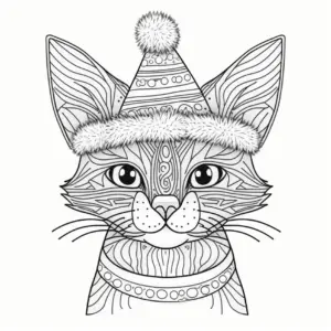 katze-mit-weihnachtsmuetze-ausmalbild