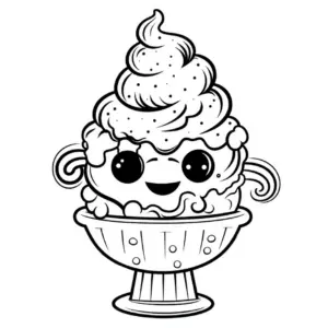 kawaii-ausmalbild-eisbecher-mit-sahne