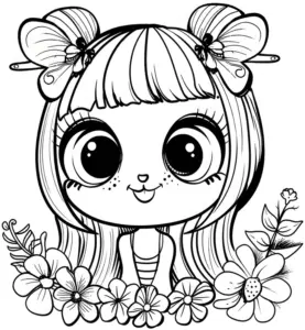 kawaii-maedchen-mit-blumen-und-schmetterlingen