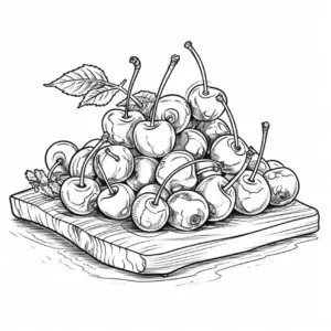 kirschen-auf-holzbrett-mit-blaettern