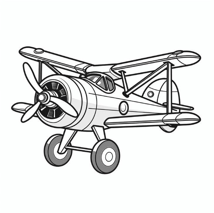 kleinflugzeug-ausmalbild-mit-detaillierter-propelleransicht
