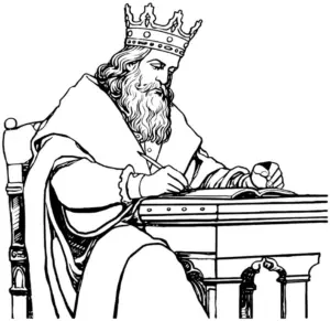 koenig-am-tisch-mit-buch-ausmalbild