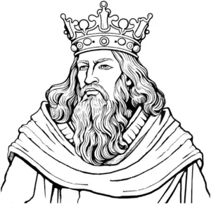 koenig-mit-krone-und-gewand-ausmalbild