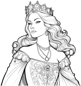 koenigin-mit-kronen-und-schmuck-ausmalbild