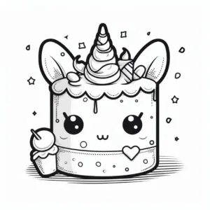 kreative-ausmalvorlage-mit-einhorn-torte-und-eis