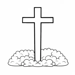 kreuz-auf-wolken-ausmalbild