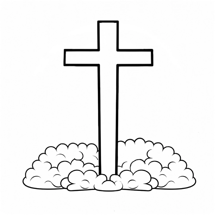 kreuz-auf-wolken-ausmalbild