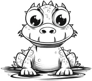 krokodil-ausmalbild-mit-grossen-augen-und-stacheln