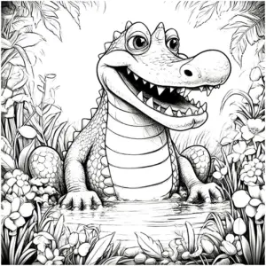 krokodil-im-wasser-und-pflanzen