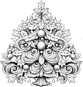 kunstvoller-tannenbaum-mit-ornamenten-und-blaettern