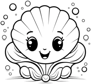 laechelnde-muschel-mit-blasen-ausmalbild