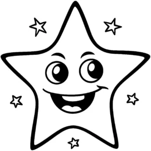 laechelnder-stern-mit-kleinen-sternen-ausmalbild