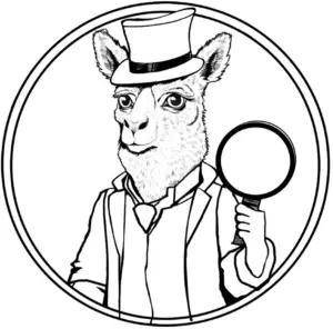 lama-im-zylinder-mit-lupe-ausmalbild