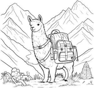 lama-mit-rucksack-in-berglandschaft