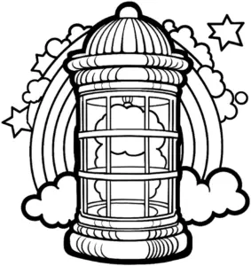 laterne-ausmalbild-mit-wolken-und-regenbogen