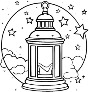 laterne-mit-wolken-und-sternen-ausmalbild