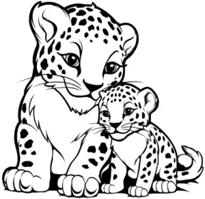 leopard-und-jungtier-ausmalbild