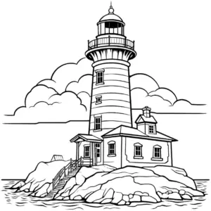 leuchtturm-auf-einem-felsen-ausmalbild