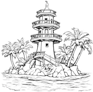 leuchtturm-ausmalbild-auf-tropischer-insel