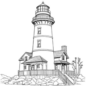 leuchtturm-ausmalbild-mit-kuestenlandschaft-und-pflanzen