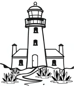 leuchtturm-in-natur-ausmalbild