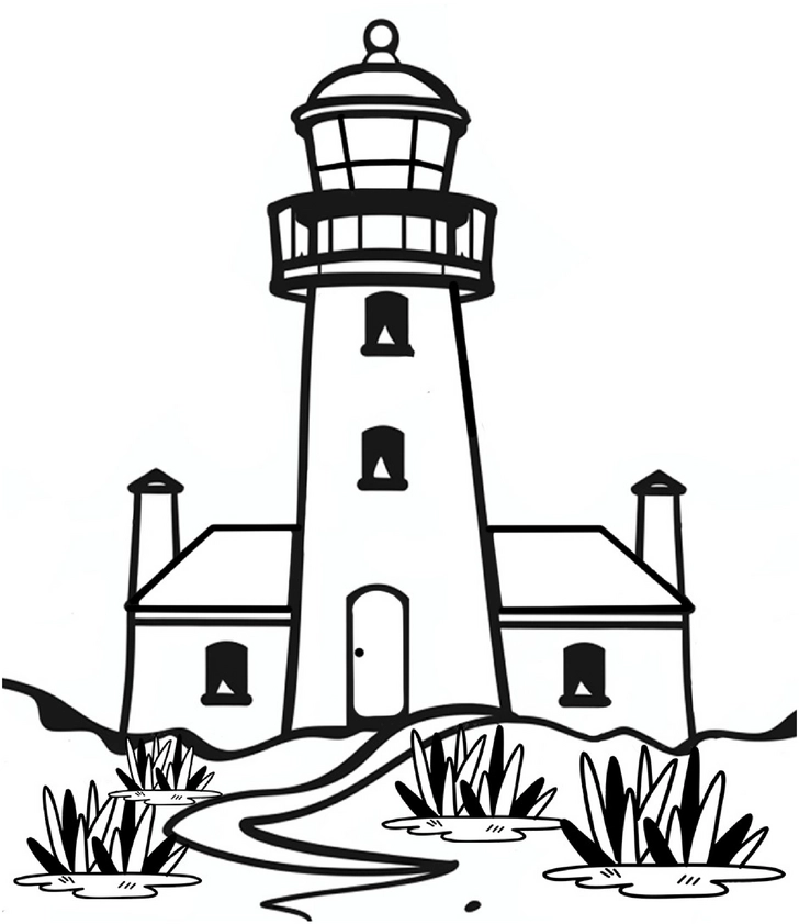 leuchtturm-in-natur-ausmalbild